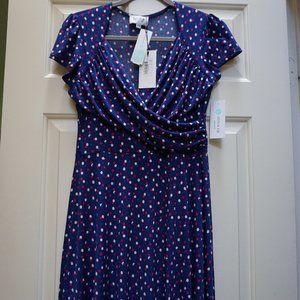 Brand New Blue with Red &White Polka Dots Dress